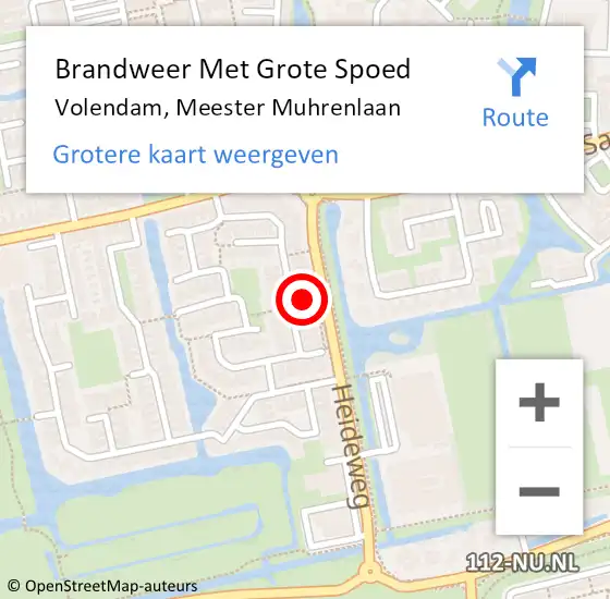 Locatie op kaart van de 112 melding: Brandweer Met Grote Spoed Naar Volendam, Meester Muhrenlaan op 7 oktober 2017 10:48