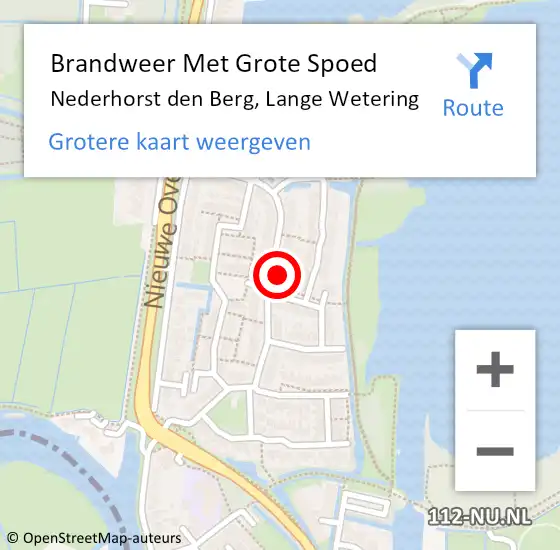 Locatie op kaart van de 112 melding: Brandweer Met Grote Spoed Naar Nederhorst den Berg, Lange Wetering op 3 februari 2014 14:10