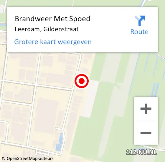 Locatie op kaart van de 112 melding: Brandweer Met Spoed Naar Leerdam, Gildenstraat op 7 oktober 2017 12:47