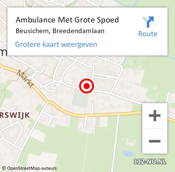 Locatie op kaart van de 112 melding: Ambulance Met Grote Spoed Naar Beusichem, Breedendamlaan op 7 oktober 2017 14:03