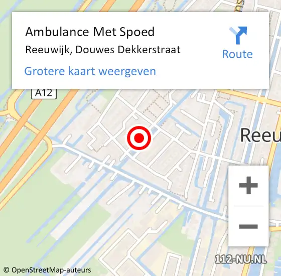 Locatie op kaart van de 112 melding: Ambulance Met Spoed Naar Reeuwijk, Douwes Dekkerstraat op 7 oktober 2017 16:22