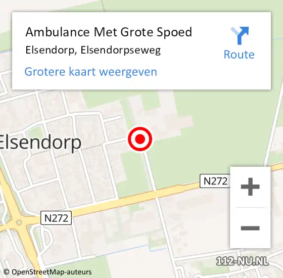 Locatie op kaart van de 112 melding: Ambulance Met Grote Spoed Naar Elsendorp, Elsendorpseweg op 7 oktober 2017 17:19