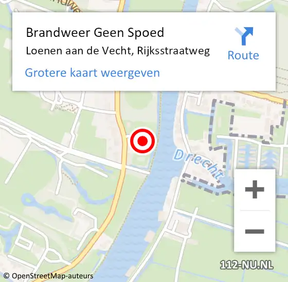 Locatie op kaart van de 112 melding: Brandweer Geen Spoed Naar Loenen aan de Vecht, Rijksstraatweg op 7 oktober 2017 17:37