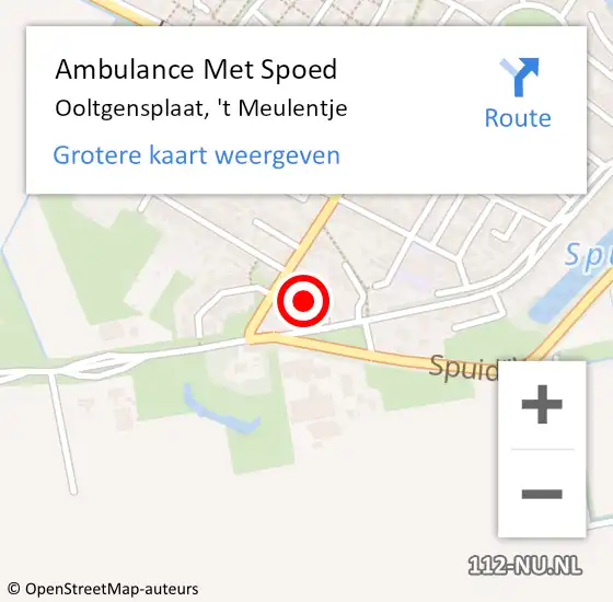 Locatie op kaart van de 112 melding: Ambulance Met Spoed Naar Ooltgensplaat, 't Meulentje op 7 oktober 2017 17:49