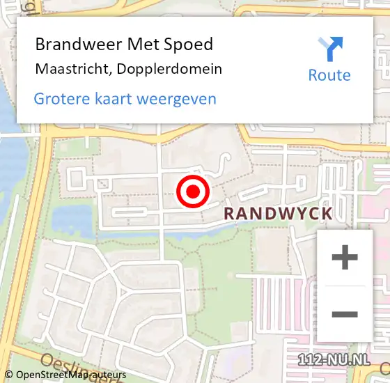 Locatie op kaart van de 112 melding: Brandweer Met Spoed Naar Maastricht, Dopplerdomein op 7 oktober 2017 19:03