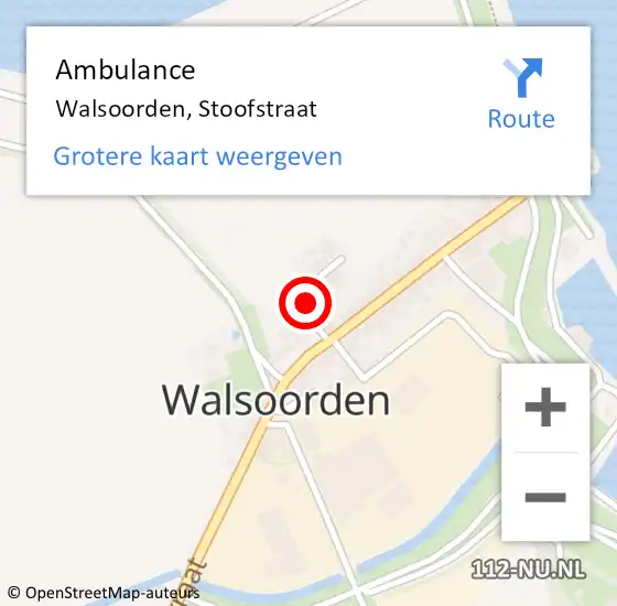 Locatie op kaart van de 112 melding: Ambulance Walsoorden, Stoofstraat op 3 februari 2014 14:42