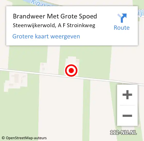 Locatie op kaart van de 112 melding: Brandweer Met Grote Spoed Naar Steenwijkerwold, A F Stroinkweg op 7 oktober 2017 21:21