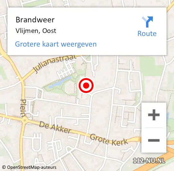 Locatie op kaart van de 112 melding: Brandweer Vlijmen, West op 3 februari 2014 14:48