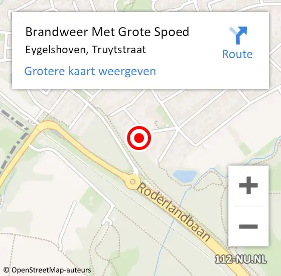 Locatie op kaart van de 112 melding: Brandweer Met Grote Spoed Naar Eygelshoven, Truytstraat op 7 oktober 2017 23:16