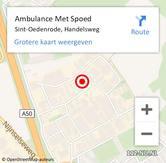 Locatie op kaart van de 112 melding: Ambulance Met Spoed Naar Sint-Oedenrode, Handelsweg op 7 oktober 2017 23:31