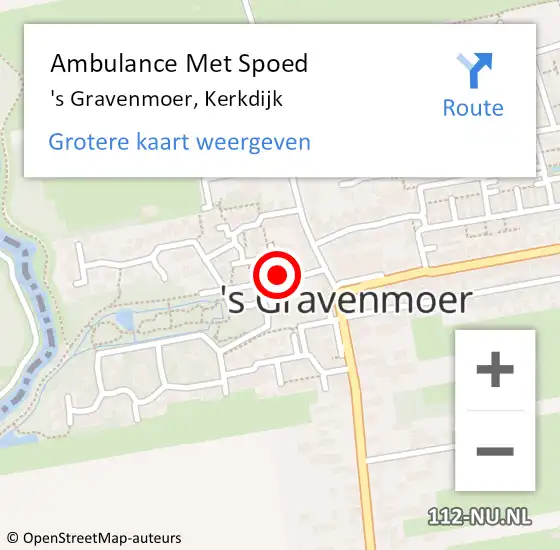 Locatie op kaart van de 112 melding: Ambulance Met Spoed Naar 's Gravenmoer, Kerkdijk op 8 oktober 2017 02:10