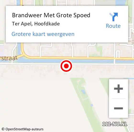 Locatie op kaart van de 112 melding: Brandweer Met Grote Spoed Naar Ter Apel, Hoofdkade op 8 oktober 2017 04:10