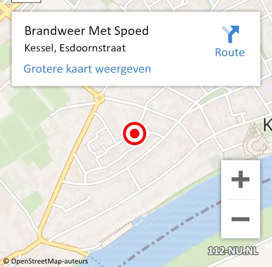 Locatie op kaart van de 112 melding: Brandweer Met Spoed Naar Kessel, Esdoornstraat op 8 oktober 2017 04:39