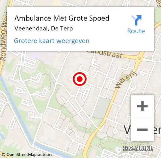 Locatie op kaart van de 112 melding: Ambulance Met Grote Spoed Naar Veenendaal, De Terp op 8 oktober 2017 09:14