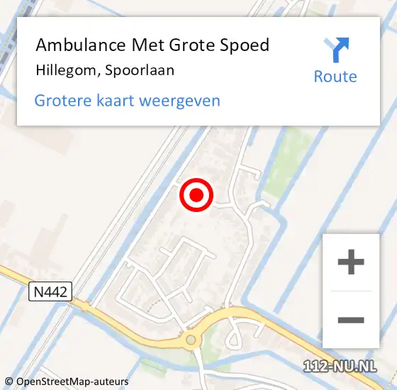 Locatie op kaart van de 112 melding: Ambulance Met Grote Spoed Naar Hillegom, Spoorlaan op 8 oktober 2017 09:42