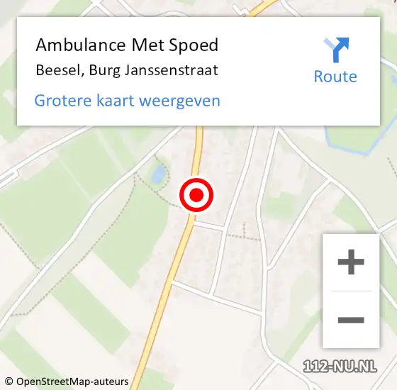 Locatie op kaart van de 112 melding: Ambulance Met Spoed Naar Beesel, Burg Janssenstraat op 8 oktober 2017 10:25