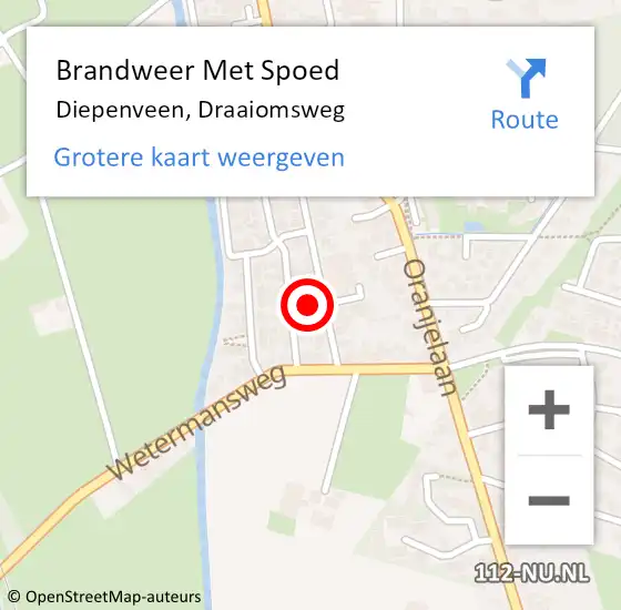 Locatie op kaart van de 112 melding: Brandweer Met Spoed Naar Diepenveen, Draaiomsweg op 8 oktober 2017 11:21