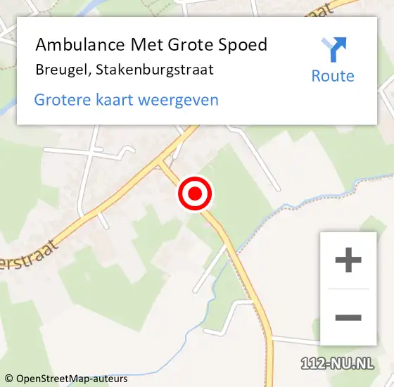 Locatie op kaart van de 112 melding: Ambulance Met Grote Spoed Naar Breugel, Stakenburgstraat op 8 oktober 2017 11:24