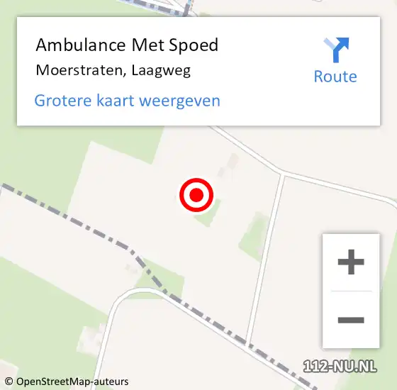 Locatie op kaart van de 112 melding: Ambulance Met Spoed Naar Moerstraten, Laagweg op 8 oktober 2017 11:40