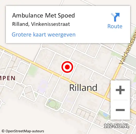 Locatie op kaart van de 112 melding: Ambulance Met Spoed Naar Rilland, Vinkenissestraat op 8 oktober 2017 13:15