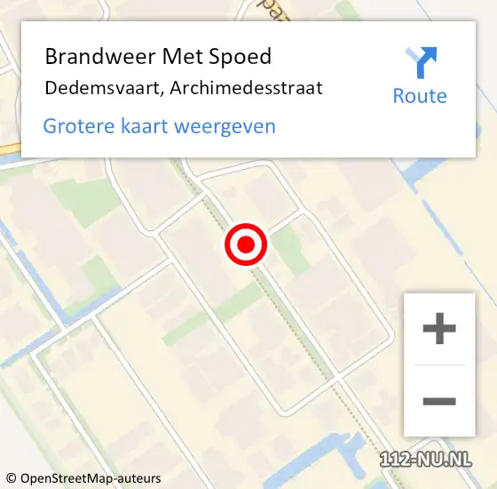 Locatie op kaart van de 112 melding: Brandweer Met Spoed Naar Dedemsvaart, Archimedesstraat op 8 oktober 2017 13:30