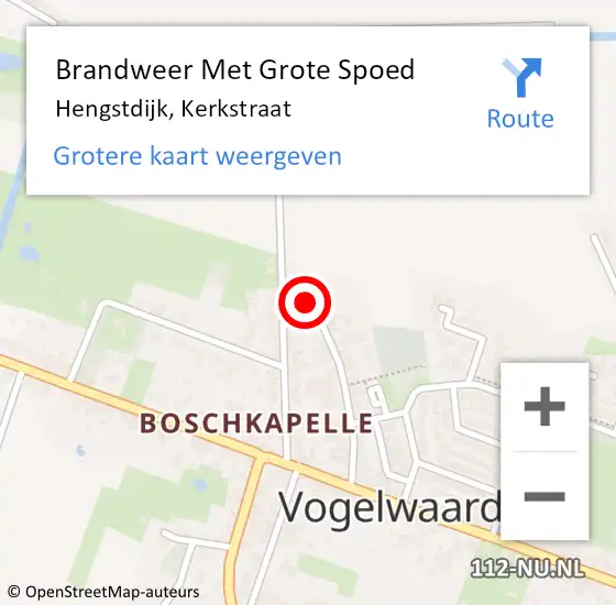 Locatie op kaart van de 112 melding: Brandweer Met Grote Spoed Naar Hengstdijk, Kerkstraat op 8 oktober 2017 13:36