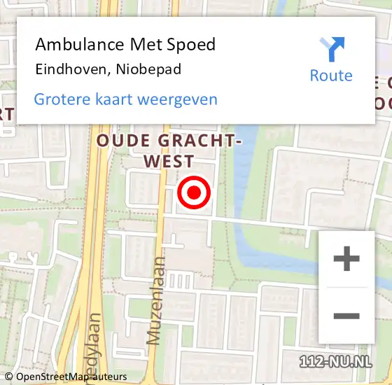 Locatie op kaart van de 112 melding: Ambulance Met Spoed Naar Eindhoven, Niobepad op 8 oktober 2017 13:55