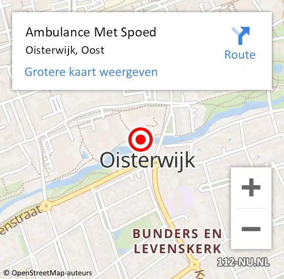 Locatie op kaart van de 112 melding: Ambulance Met Spoed Naar Oisterwijk, Oost op 8 oktober 2017 15:19