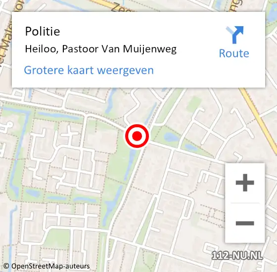 Locatie op kaart van de 112 melding: Politie Heiloo, Pastoor Van Muijenweg op 8 oktober 2017 15:36