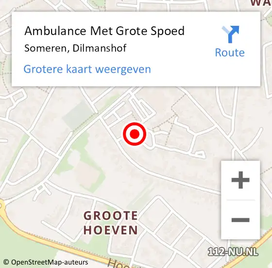 Locatie op kaart van de 112 melding: Ambulance Met Grote Spoed Naar Someren, Dilmanshof op 8 oktober 2017 16:16