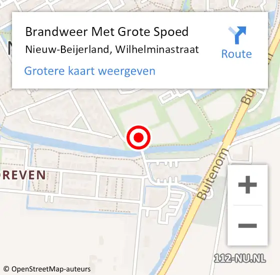 Locatie op kaart van de 112 melding: Brandweer Met Grote Spoed Naar Nieuw-Beijerland, Wilhelminastraat op 8 oktober 2017 19:18