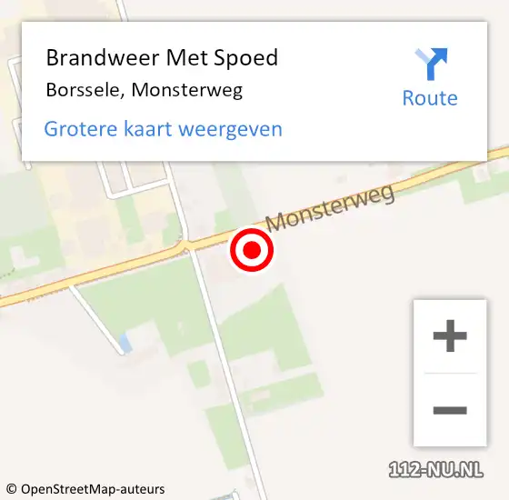 Locatie op kaart van de 112 melding: Brandweer Met Spoed Naar Borssele, Monsterweg op 8 oktober 2017 19:45