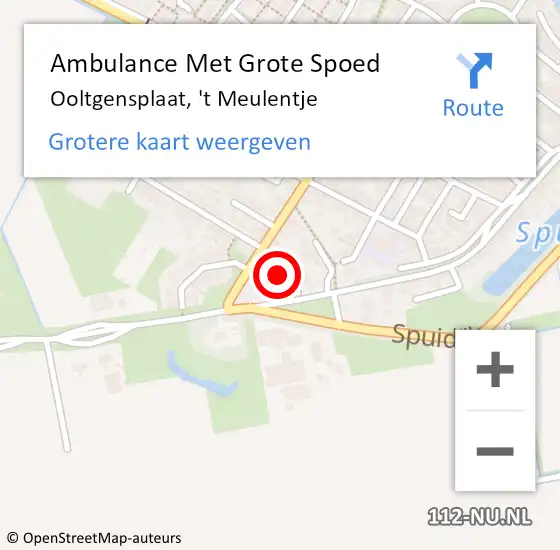 Locatie op kaart van de 112 melding: Ambulance Met Grote Spoed Naar Ooltgensplaat, 't Meulentje op 8 oktober 2017 21:17