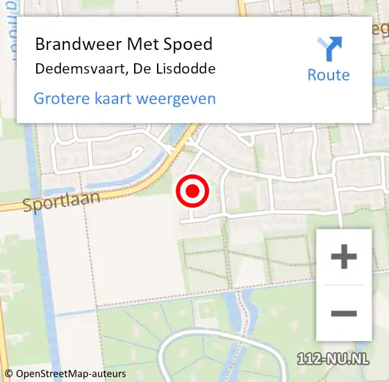 Locatie op kaart van de 112 melding: Brandweer Met Spoed Naar Dedemsvaart, De Lisdodde op 8 oktober 2017 23:53