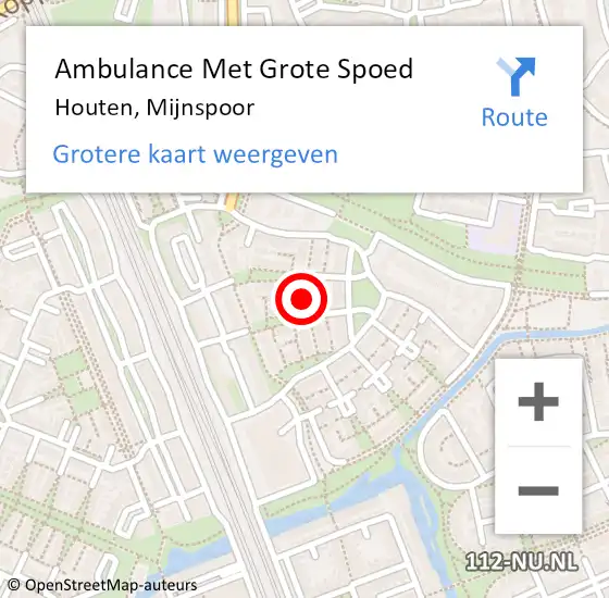 Locatie op kaart van de 112 melding: Ambulance Met Grote Spoed Naar Houten, Mijnspoor op 9 oktober 2017 00:47