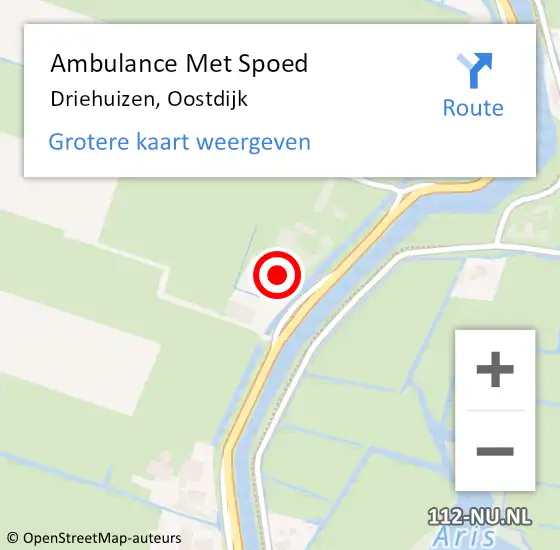Locatie op kaart van de 112 melding: Ambulance Met Spoed Naar Driehuizen, Oostdijk op 9 oktober 2017 01:19