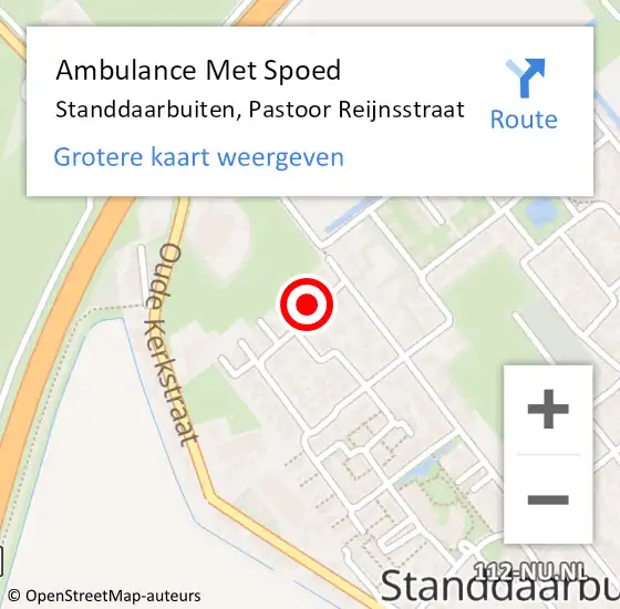 Locatie op kaart van de 112 melding: Ambulance Met Spoed Naar Standdaarbuiten, Pastoor Reijnsstraat op 9 oktober 2017 04:03