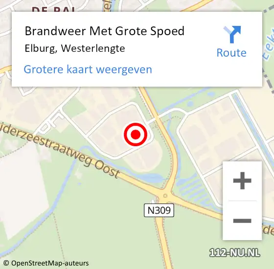 Locatie op kaart van de 112 melding: Brandweer Met Grote Spoed Naar Elburg, Westerlengte op 9 oktober 2017 04:42