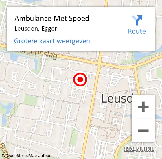 Locatie op kaart van de 112 melding: Ambulance Met Spoed Naar Leusden, Egger op 9 oktober 2017 06:49