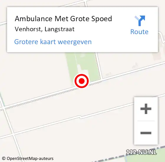 Locatie op kaart van de 112 melding: Ambulance Met Grote Spoed Naar Venhorst, Langstraat op 9 oktober 2017 07:02