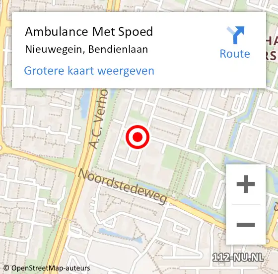 Locatie op kaart van de 112 melding: Ambulance Met Spoed Naar Nieuwegein, Bendienlaan op 9 oktober 2017 08:32