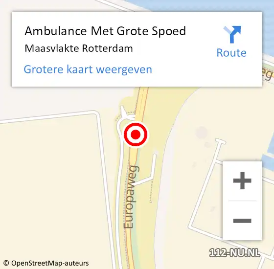 Locatie op kaart van de 112 melding: Ambulance Met Grote Spoed Naar Maasvlakte Rotterdam op 9 oktober 2017 10:59