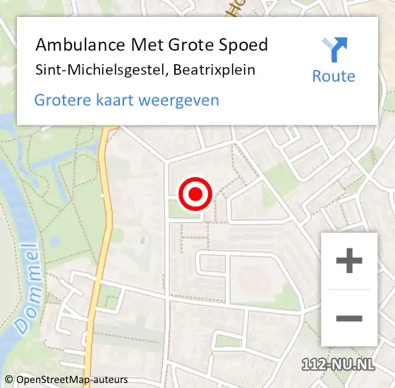 Locatie op kaart van de 112 melding: Ambulance Met Grote Spoed Naar Sint-Michielsgestel, Beatrixplein op 9 oktober 2017 11:11