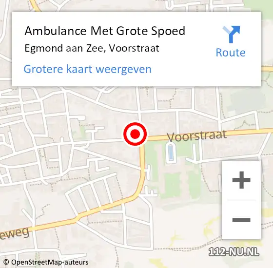 Locatie op kaart van de 112 melding: Ambulance Met Grote Spoed Naar Egmond aan Zee, Voorstraat op 9 oktober 2017 11:27