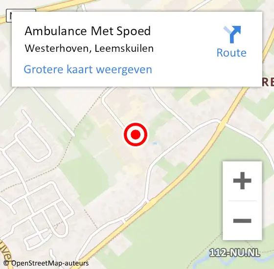 Locatie op kaart van de 112 melding: Ambulance Met Spoed Naar Westerhoven, Leemskuilen op 9 oktober 2017 11:42