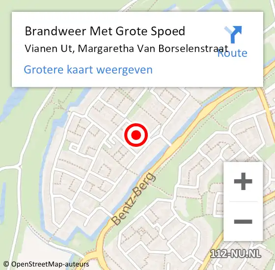 Locatie op kaart van de 112 melding: Brandweer Met Grote Spoed Naar Vianen Ut, Margaretha Van Borselenstraat op 9 oktober 2017 12:06