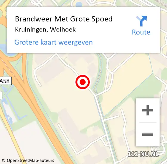 Locatie op kaart van de 112 melding: Brandweer Met Grote Spoed Naar Kruiningen, Weihoek op 21 september 2013 10:39