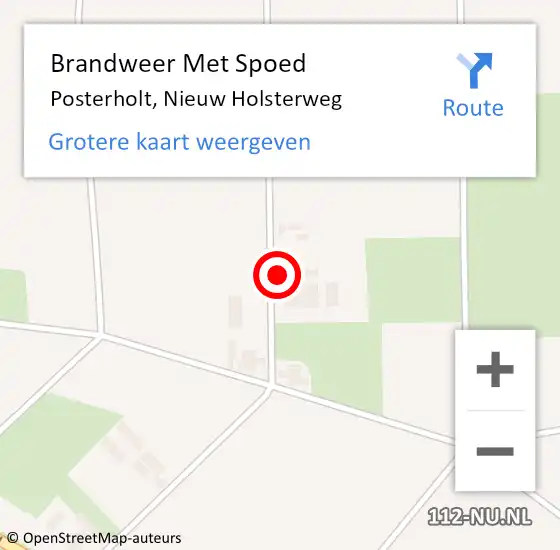 Locatie op kaart van de 112 melding: Brandweer Met Spoed Naar Posterholt, Nieuw Holsterweg op 9 oktober 2017 14:18