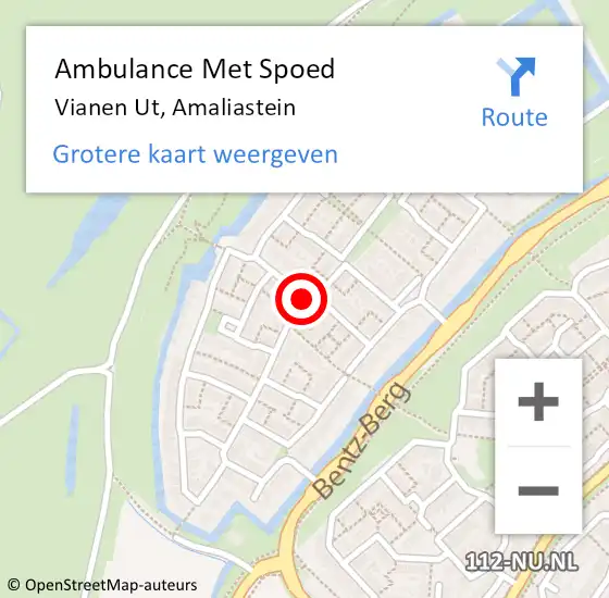 Locatie op kaart van de 112 melding: Ambulance Met Spoed Naar Vianen Ut, Amaliastein op 9 oktober 2017 14:38