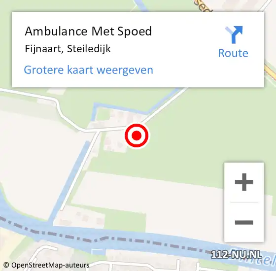 Locatie op kaart van de 112 melding: Ambulance Met Spoed Naar Fijnaart, Steiledijk op 9 oktober 2017 15:29